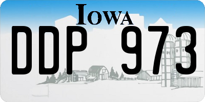 IA license plate DDP973