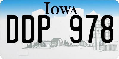 IA license plate DDP978