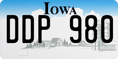IA license plate DDP980