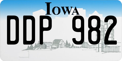 IA license plate DDP982