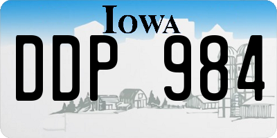 IA license plate DDP984