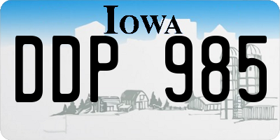 IA license plate DDP985