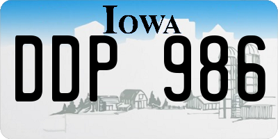 IA license plate DDP986