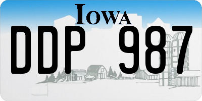 IA license plate DDP987