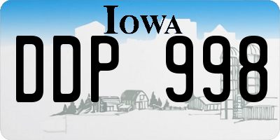 IA license plate DDP998