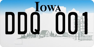 IA license plate DDQ001