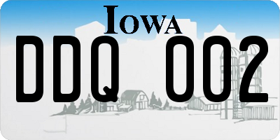 IA license plate DDQ002