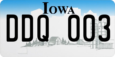 IA license plate DDQ003