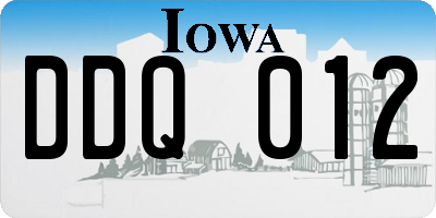 IA license plate DDQ012