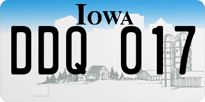 IA license plate DDQ017