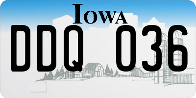 IA license plate DDQ036