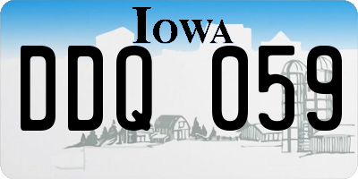 IA license plate DDQ059