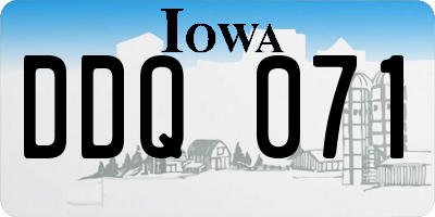 IA license plate DDQ071