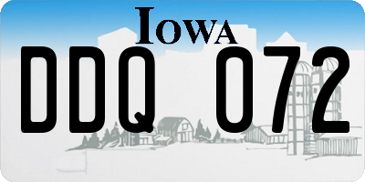 IA license plate DDQ072