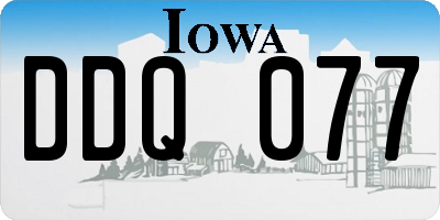 IA license plate DDQ077