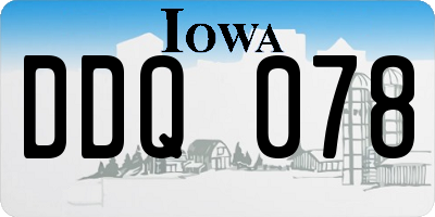 IA license plate DDQ078