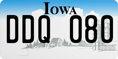 IA license plate DDQ080