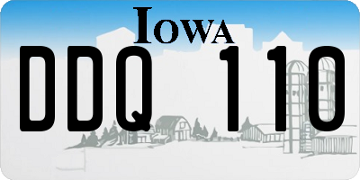 IA license plate DDQ110