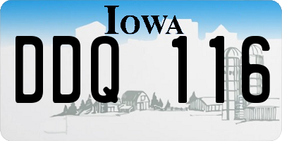 IA license plate DDQ116