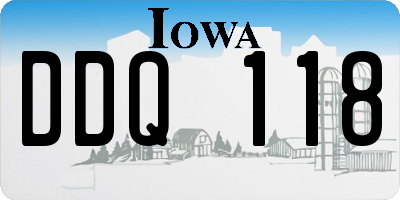 IA license plate DDQ118