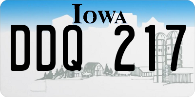 IA license plate DDQ217