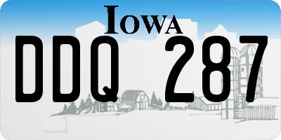 IA license plate DDQ287