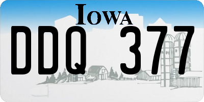 IA license plate DDQ377