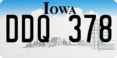 IA license plate DDQ378