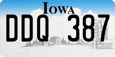 IA license plate DDQ387
