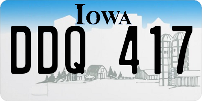 IA license plate DDQ417