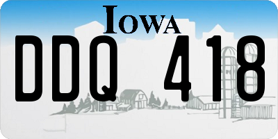 IA license plate DDQ418