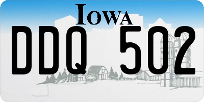 IA license plate DDQ502