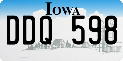 IA license plate DDQ598