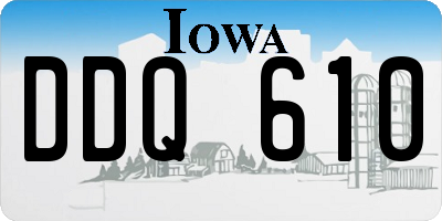 IA license plate DDQ610