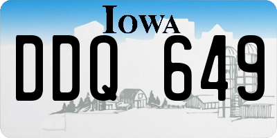 IA license plate DDQ649