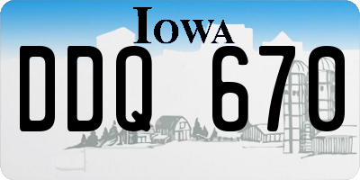 IA license plate DDQ670