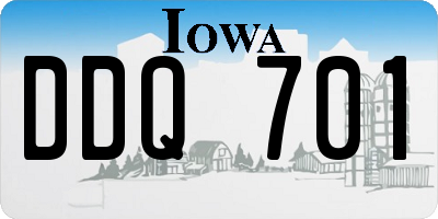IA license plate DDQ701