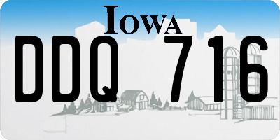 IA license plate DDQ716