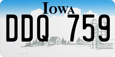 IA license plate DDQ759