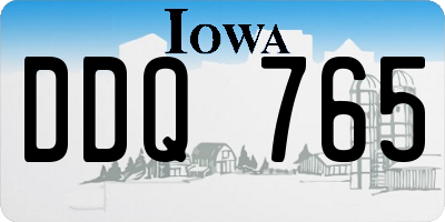 IA license plate DDQ765