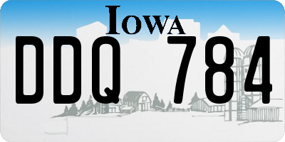 IA license plate DDQ784