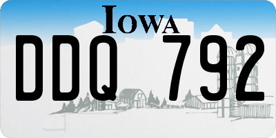 IA license plate DDQ792