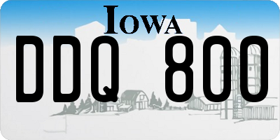 IA license plate DDQ800