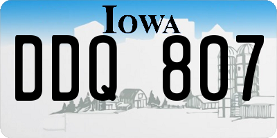 IA license plate DDQ807