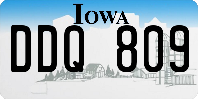 IA license plate DDQ809