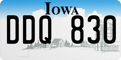 IA license plate DDQ830