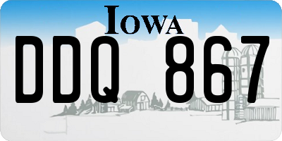 IA license plate DDQ867