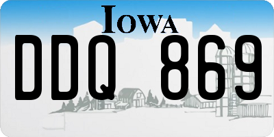 IA license plate DDQ869