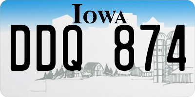 IA license plate DDQ874