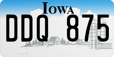 IA license plate DDQ875